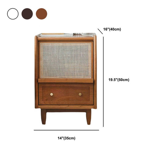 Massives Holz Nachttisch, zeitgenössischer Nachttisch mit Lagerung