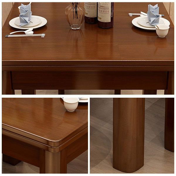 Square Industrial Dining Table Wood Color Fixed Table with Solid Rubberwood Clearhalo ' dining_table' 'Dining Tables & Seating' 'Dining Tables' 'furn' 'furn_dining_table' 'Furniture' 'furniture_dining_table' 'Kitchen & Dining Furniture' 'kitchen&dining_furn' 'kitchen' 'kitchen_dining_table' 1200x1200_961dd243-f39f-443b-8ded-1d557bf667ef