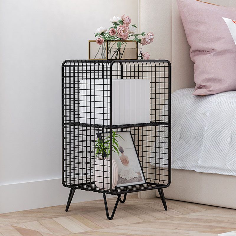 Modern Metal Bedside Cabinet Open Storage Nightstand with Shelves Clearhalo 'Bedroom Furniture' 'furn' 'furn_night_stand' 'Furniture' 'night_stand' 'Nightstands' 1200x1200_961f18dd-6b4d-441b-b615-79541e5e358f
