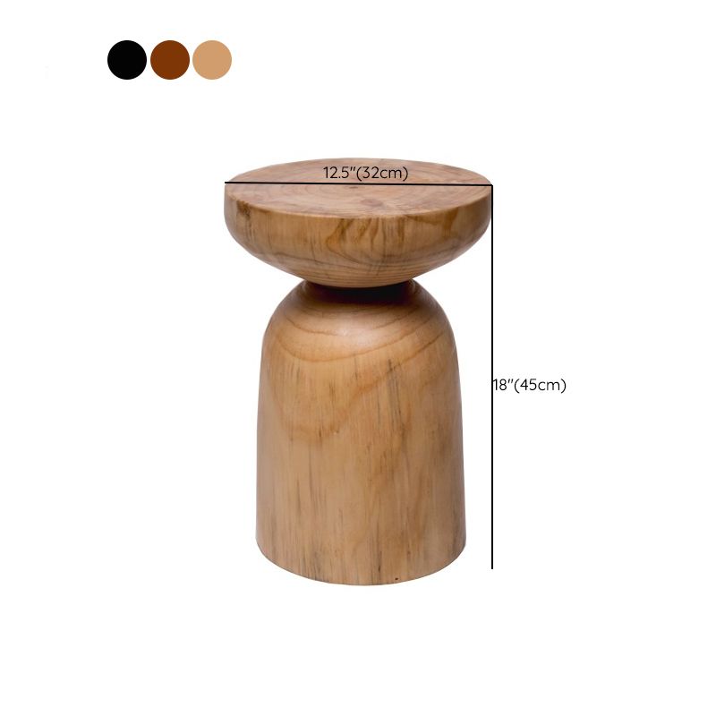 Tavolino in legno rotondo scandinavo Tavolo da piedistallo alto 17,71 "