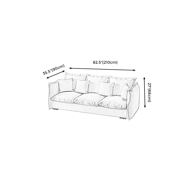 White Faux Leather/Cotton Blend Sofa Square Arm Couch with Pillow Back Clearhalo 'furn' 'furn_sofas' 'Furniture' 'furniture_sofas' 'Living Room Furniture' 'Sofa' 'sofas' 1200x1200_96205e71-ff72-499d-af7d-e23d070eb4bd