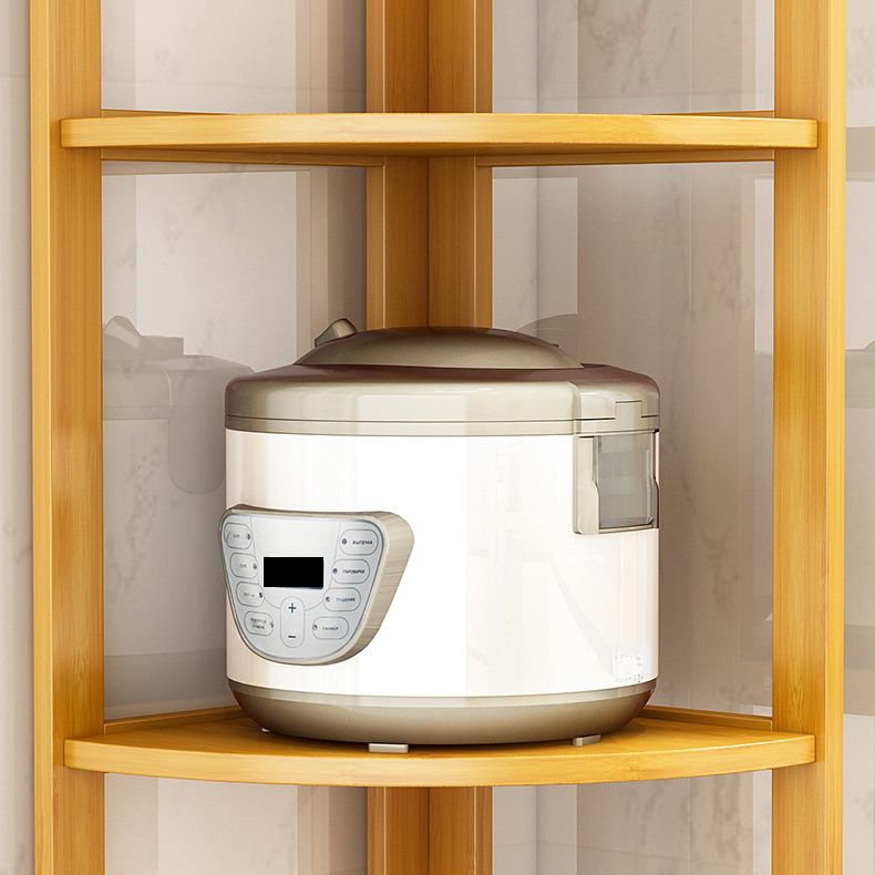 Mid Century Bamboo Corner Chest 12.2" Triangle Accent Chest with Storage Shelves Clearhalo 'Cabinets & Chests' 'cabinets_chests' 'furn' 'furn_cabinets_chests' 'Furniture' 'Living Room Furniture' 1200x1200_9620dd57-3f72-415c-a570-3258b504e695