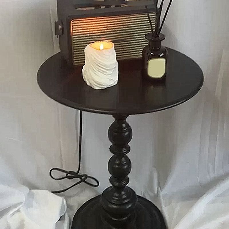中世紀のエンドテーブル鉄台座丸いリビングルームサイドテーブル
