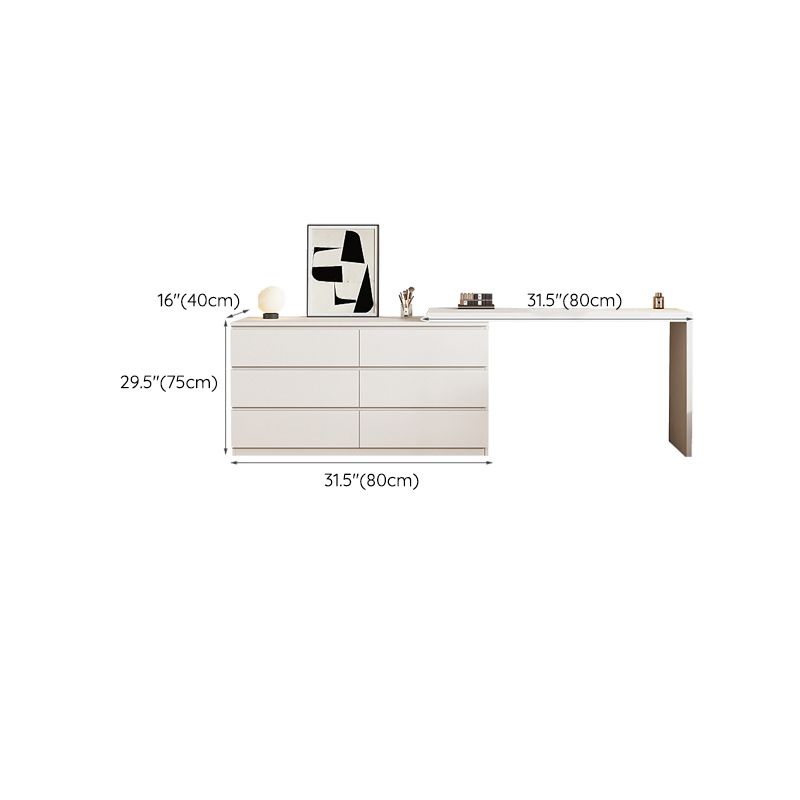 Moderno con cassetto camera da letto in legno bianco con tavolo da toeletta a specchio di feci