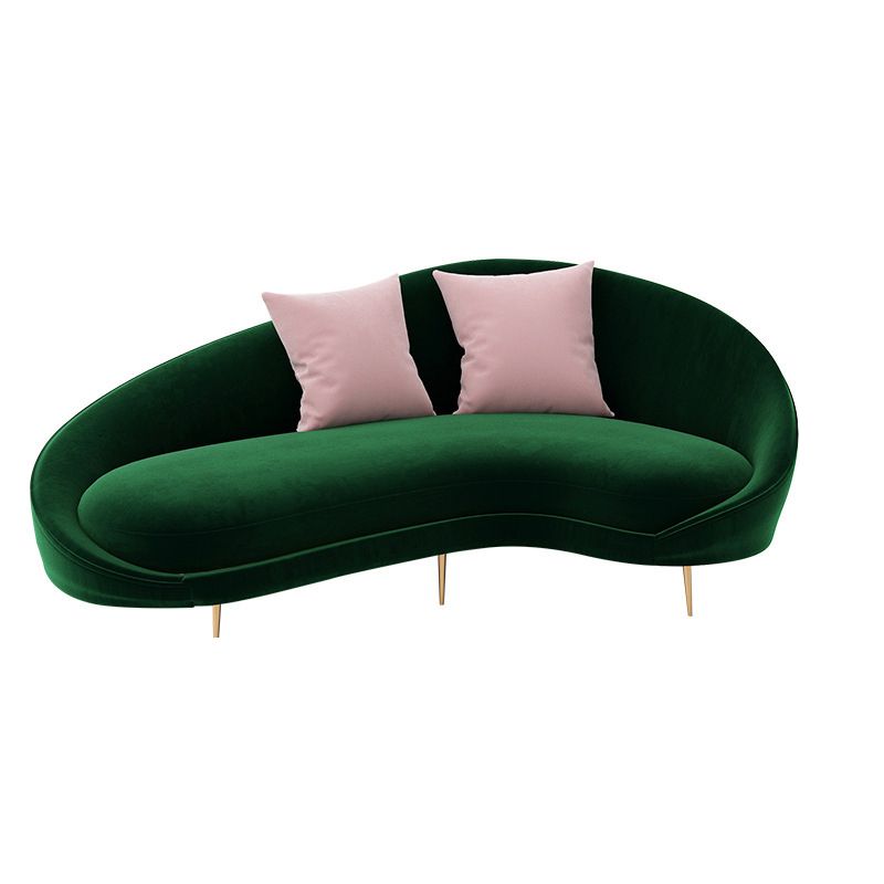Contemporary Velvet Solid Color 33.46" H Curved Slope Arm Sofa Clearhalo 'furn' 'furn_sofas' 'Furniture' 'Living Room Furniture' 'Sofa' 'sofas' 1200x1200_96244ed2-5343-4e29-a03d-9d238504bbdc