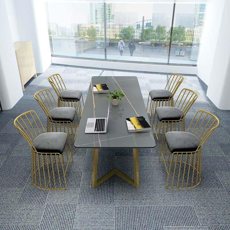 Rectangle Double Pedestal Glam Dining Table Two-Color Fixed Table of Sintered Stone Clearhalo ' dining_table' 'Dining Tables & Seating' 'Dining Tables' 'furn' 'furn_dining_table' 'Furniture' 'furniture_dining_table' 'Kitchen & Dining Furniture' 'kitchen&dining_furn' 'kitchen' 'kitchen_dining_table' 1200x1200_96271a99-1f6f-4476-96e8-1dd8223a6cba