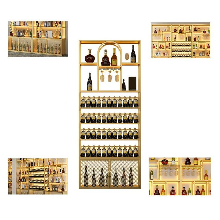 Gold and Black Floor Wine Glass Stemware Rack Holder Metal Wine Holder Rack Clearhalo 'furn' 'furn_wine_racks' 'Furniture' 'Kitchen & Dining Furniture' 'Wine Racks' 'wine_racks' 1200x1200_96289037-f5ff-4026-bc64-f661f5880732