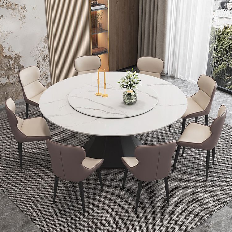 Contemporary 1/4/5/7/9/13 Pieces Furniture Round Stone Dining Set in White Clearhalo 'Dining Room Sets' 'Dining Tables & Seating' 'dining_room_set' 'furn' 'furn_dining_room_set' 'Furniture' 'Kitchen & Dining Furniture' 1200x1200_9628a446-d8cc-4742-841d-b906372e3f3f