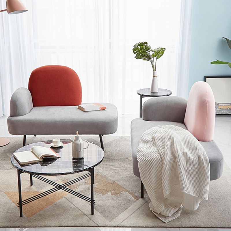 コンテンポラリーコットンブレンドシングルアームタイトバックライトグレーソファセット