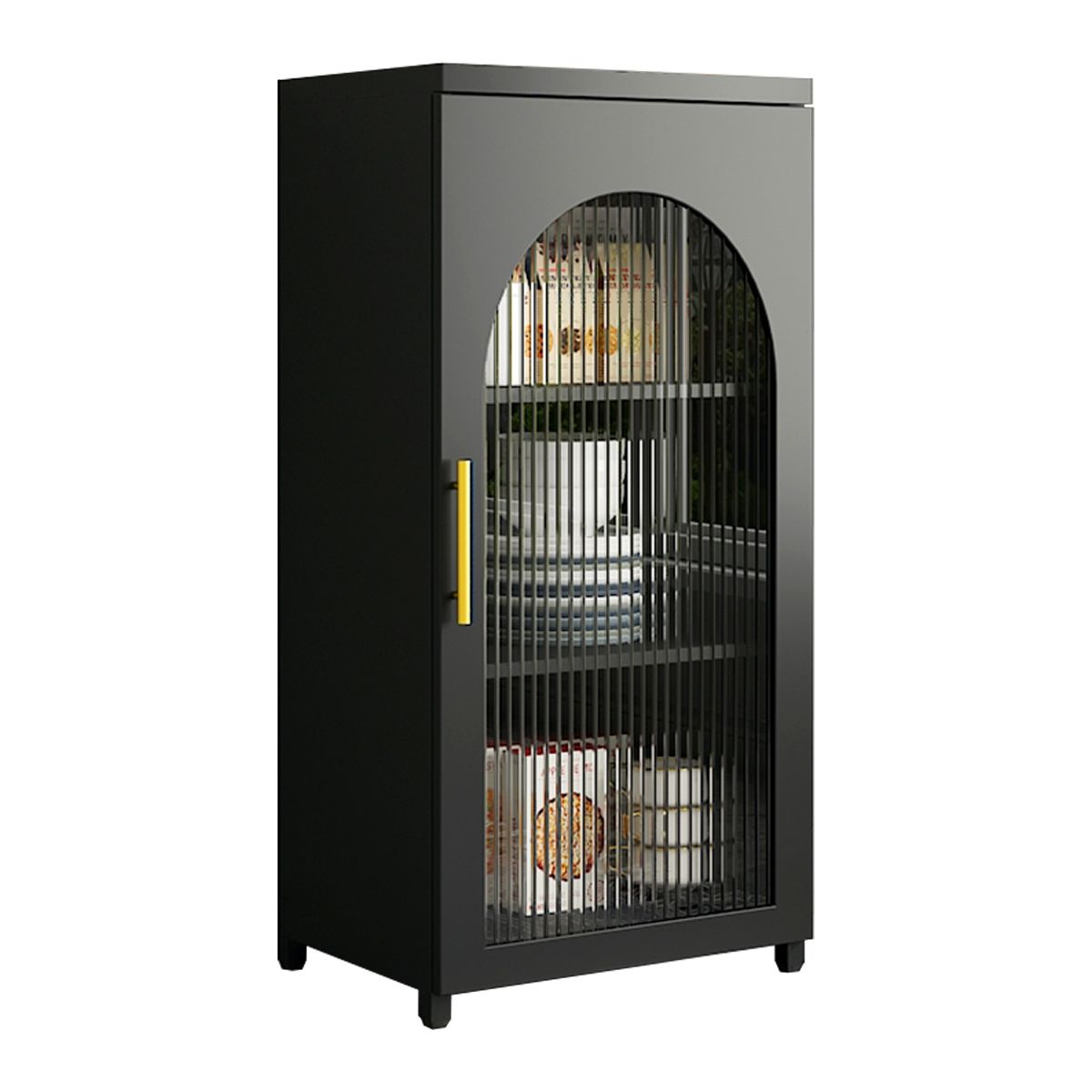 14.57"W Bookshelf Scandinavian Style Bookcase for Home Office with Door