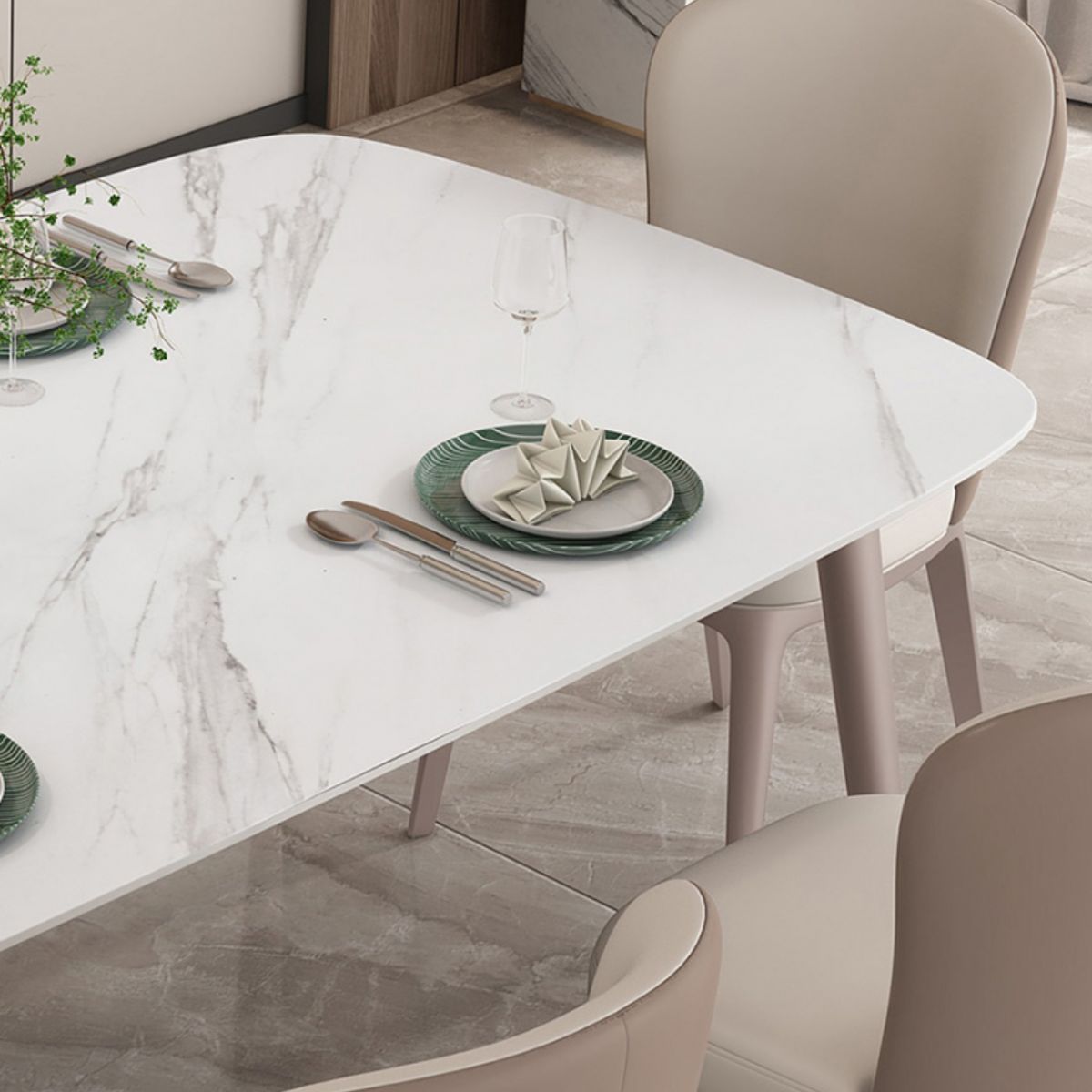 Nordic 1/2/5/7 Pieces Rectangle Dining Set Sintered Stone Dining Table with Leather Chairs Clearhalo 'Dining Room Sets' 'Dining Tables & Seating' 'dining_room_set' 'furn' 'furn_dining_room_set' 'Furniture' 'furniture_dining_room_set' 'Kitchen & Dining Furniture' 1200x1200_962cd234-b3ad-460a-b15b-1165f128bcb6