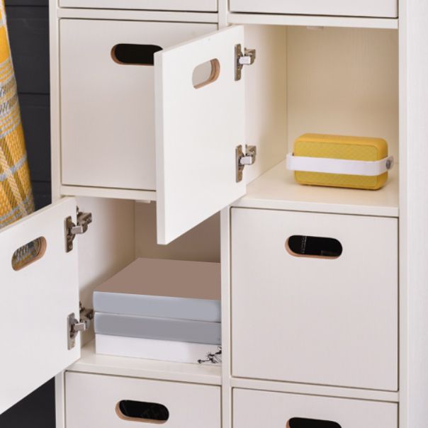 Contemporary Accent Cabinet with Withe Top and Natural Legs Cabinet