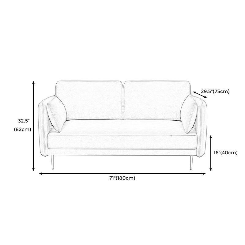 Mid-Century Modern Square Arm Sofa 32.2-In High Cushions Slipcovered Sofa Clearhalo 'furn' 'furn_sofas' 'Furniture' 'furniture_sofas' 'kitchen' 'kitchen_sofas' 'Living Room Furniture' 'Sofa' 'sofas' 1200x1200_962d436a-15d4-4436-8851-2cf2281e4f35