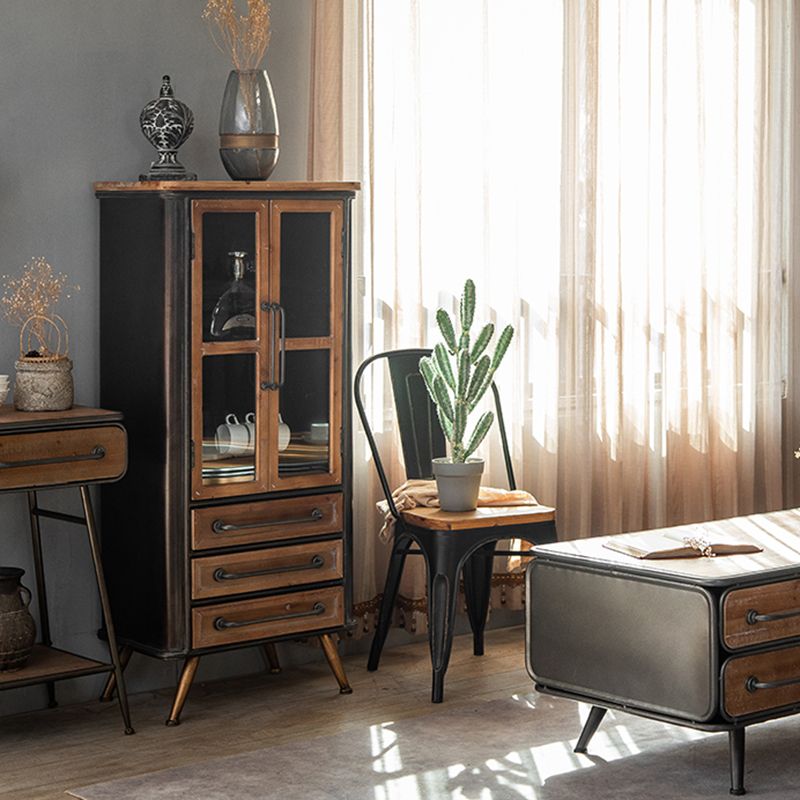 Modern Metal Display Stand Glass Doors Display Cabinet with Door for Living Room Clearhalo 'Display & China Cabinets' 'display_china_cabinets' 'furn' 'furn_display_china_cabinets' 'Furniture' 'Kitchen & Dining Furniture' 1200x1200_962dd215-7852-4b1a-9e57-33ebad8b57f3