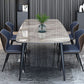 Stone and Steel Dining Table Industrial Grey Dinner Room Kitchen Table