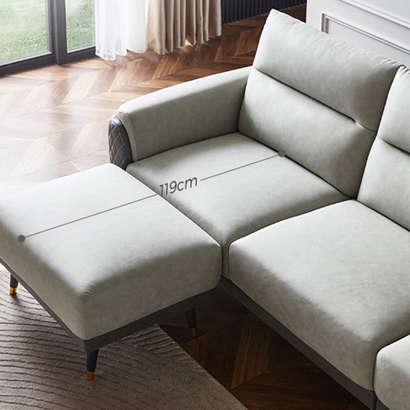 Faux Leather Glam Stain Resistant Square Arm Sofa for Living Room