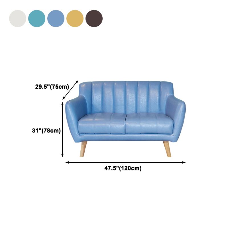 Standard Faux Leather Stain Resistant Sewn Pillow Back Sofa Couch