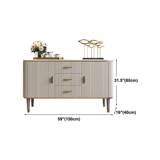 Luxury Style Sideboard 32-inch Height Stone Top Cupboard for Kitchen Clearhalo 'buffet_sideboard' 'Buffets & Sideboards' 'furn' 'furn_buffet_sideboard' 'Furniture' 'Kitchen & Dining Furniture' 1200x1200_9630e256-809f-4281-bd25-826e6980fde2