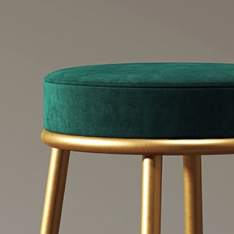 Glam Style Bar-stool Round Counter Bar Stool with Metal Legs