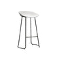 Taburete de bar de metal de estilo moderno, taburete de plástico con respaldo bajo para restaurante
