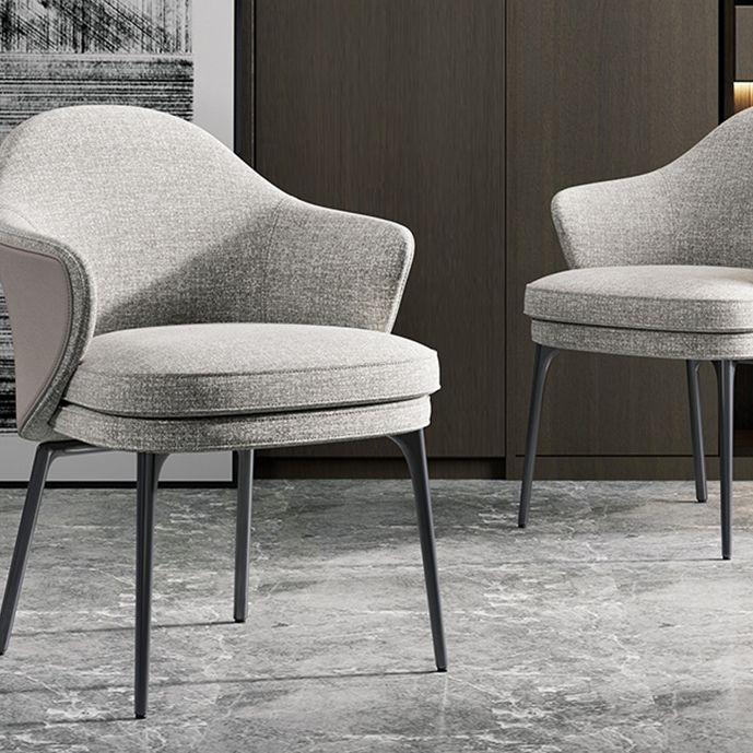Silla de brazo casero de tela contemporánea sólida sólida silla de comedor