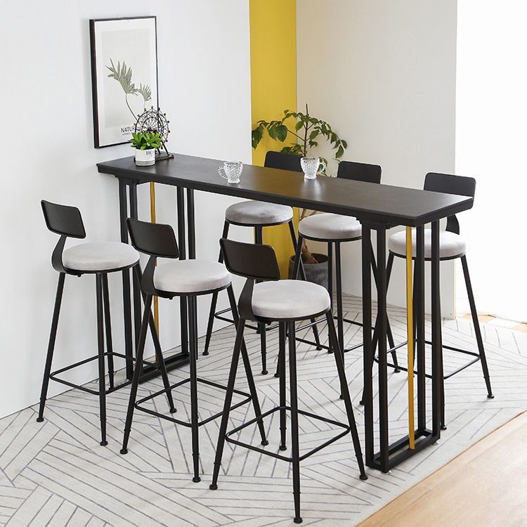 Industrial Sintered Stone Bar Table Dining Table for Kitchen Living Room Clearhalo 'Bar Furniture' 'Bar Tables' 'bar_tables' 'furn' 'furn_bar_tables' 'Furniture' 'Kitchen & Dining Furniture' 1200x1200_9635a9c1-5e98-4bc1-bf1f-03c913c66398