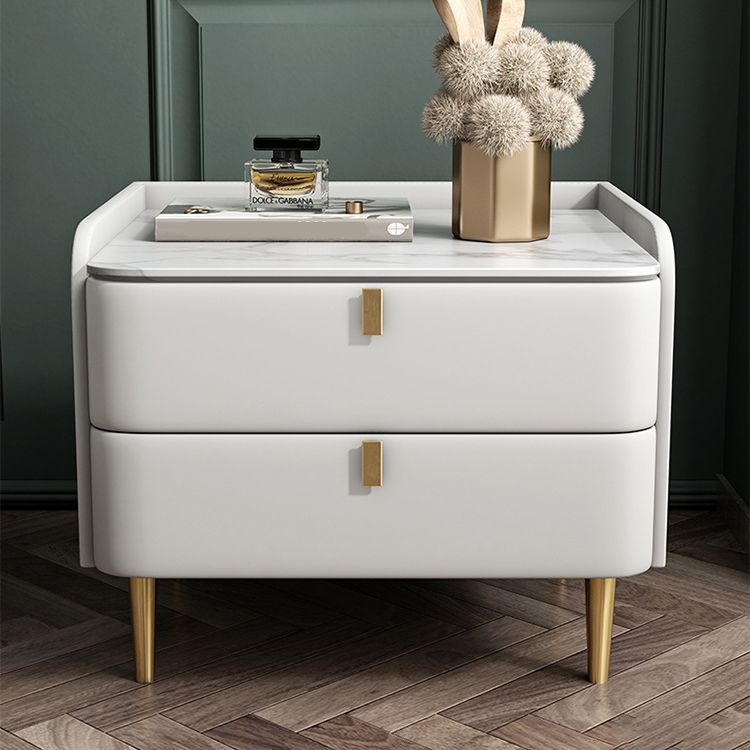 Faux Wood -Nachtschrank Glamakzenttisch Nachttisch mit 2 Schublade