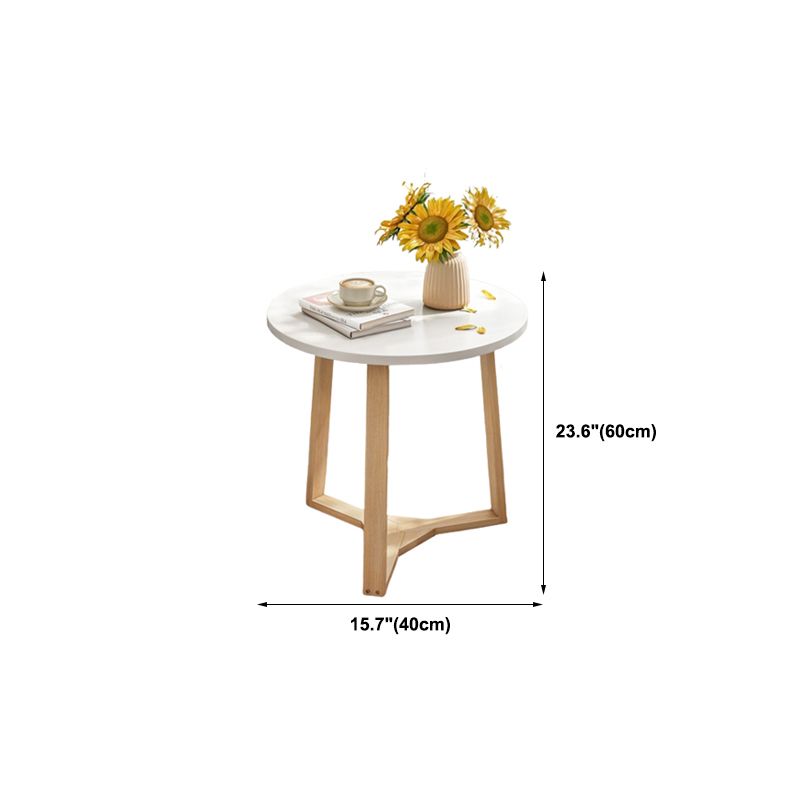 Contemporary Style Side End Table Wooden Round Sofa Side Accent Table