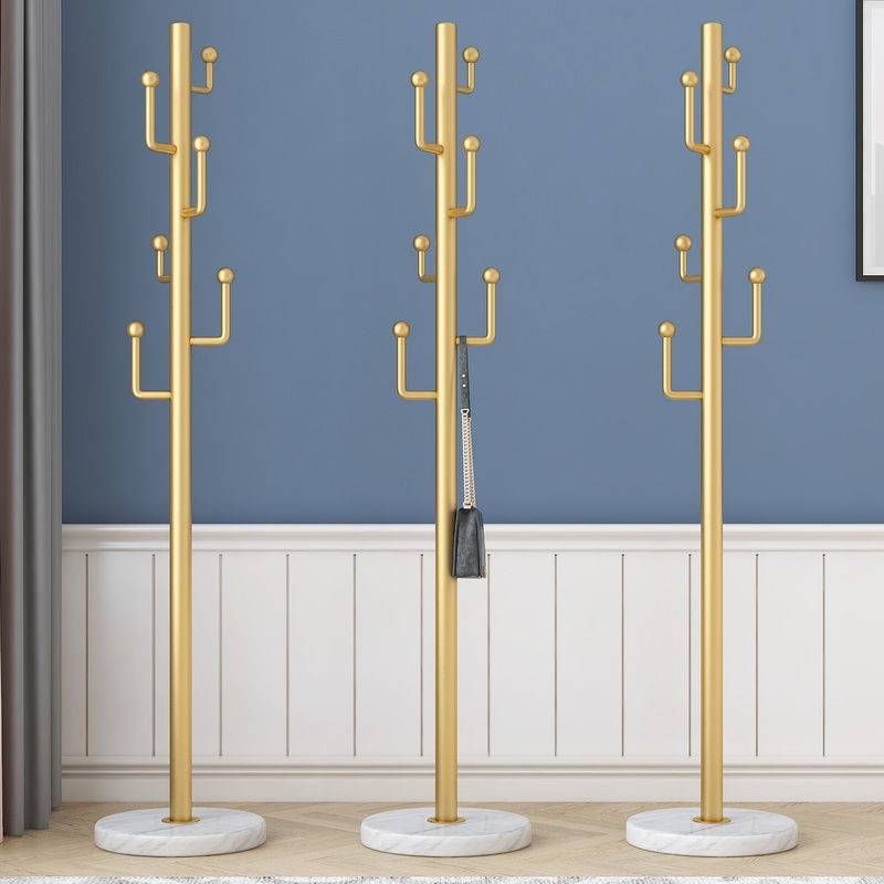 Marble Base Hall Tree Light Luxury Hanger Coat Metal Coat Rack with 6 Hooks Clearhalo 'Entry & Mudroom Furniture' 'furn' 'furn_hall_tree_coat_racks' 'Furniture' 'Hall Trees & Coat Racks' 'hall_tree_coat_racks' 1200x1200_9636883c-f787-4cc4-871d-4a1470e27c87