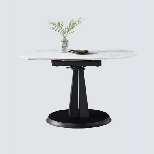 Metal Modern Dining Room Set with Round Table and Pedestal Base Dining Set with Wingback Chairs Clearhalo 'Dining Room Sets' 'Dining Tables & Seating' 'dining_room_set' 'furn' 'furn_dining_room_set' 'Furniture' 'furniture_dining_room_set' 'Kitchen & Dining Furniture' 'kitchen&dining_furn' 'kitchen' 1200x1200_9636bd8b-608b-4847-9189-4940f529554a