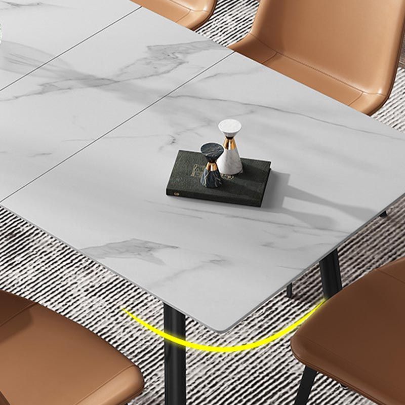 Rectangular Sintered Stone Dining Table Modern Furniture with 4 Legs for Home Clearhalo 'Dining Tables & Seating' 'Dining Tables' 'dining_table' 'furn' 'furn_dining_table' 'Furniture' 'Kitchen & Dining Furniture' 1200x1200_96378f87-0264-4878-b3a0-fd9494114911