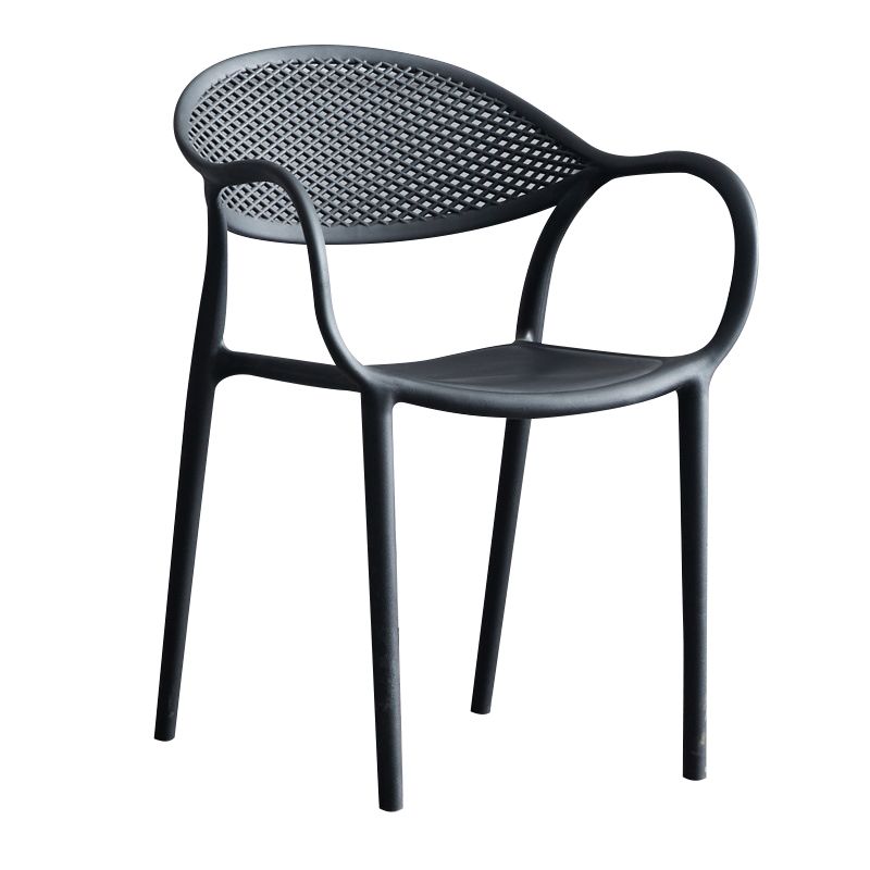 Contemporary Style Stackable Plastic Dining Chairs Open Back Kitchen Arm Chair Clearhalo 'Dining Chairs' 'Dining Tables & Seating' 'dining_chair' 'Furniture' 'furniture_dining_chair' 'Kitchen & Dining Furniture' 1200x1200_963894aa-34c0-47a8-b26c-401273474137