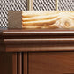 Cassetta portaoggetti moderna in legno di gomma per camera da letto, marrone con cassetti