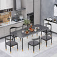 Industrial Style MDF Dining Table 4 Legs Carbon Steel Base Rectangle Table for Home Clearhalo ' dining_table' 'Dining Tables & Seating' 'Dining Tables' 'furn' 'furn_dining_table' 'Furniture' 'furniture_dining_table' 'Kitchen & Dining Furniture' 'kitchen&dining_furn' 'kitchen' 'kitchen_dining_table' 1200x1200_963af1f4-5a28-4ab0-9aaa-1e640d859909