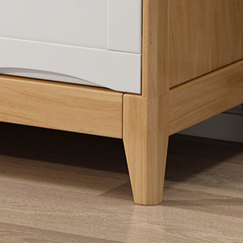 Coffre moderne de 16,53 "de large avec 1/2 portes coffre brun en caoutchouc avec 4 tiroirs