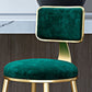 Fabric Round Seat Bar Stools Scandinavian Low Back Barstool with 4 Gold Iron Legs