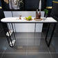 Modern Stone Bar Table Metal Base Dining Table with Storage Shelves Clearhalo 'Bar Furniture' 'Bar Tables' 'bar_tables' 'furn' 'furn_bar_tables' 'Furniture' 'Kitchen & Dining Furniture' 1200x1200_963d1c79-e032-4cb5-8723-badfec279f48