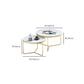 Frame Glam Cocktail Table Stone Round Nesting Coffee Table Set Clearhalo 'Coffee & Accent Tables' 'Coffee Tables' 'coffee_tables' 'furn' 'furn_coffee_tables' 'Furniture' 'Living Room Furniture' 1200x1200_963d3634-d231-4731-ba94-02407588b8f9