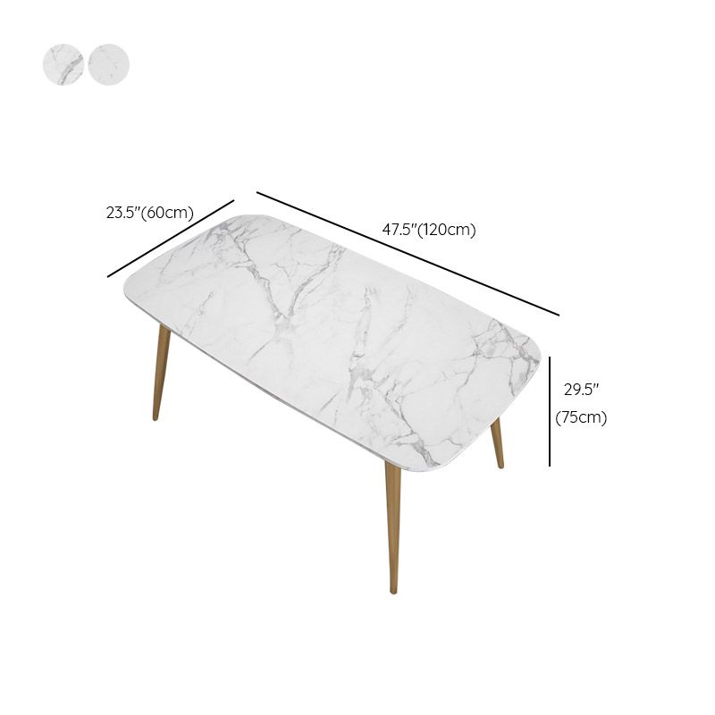 Glam Stone Rectangle Dining Table Metal Legs for Dining Room Clearhalo 'Dining Tables & Seating' 'Dining Tables' 'dining_table' 'furn' 'furn_dining_table' 'Furniture' 'Kitchen & Dining Furniture' 1200x1200_963e336b-40a5-4c95-a021-d37643d97c4b