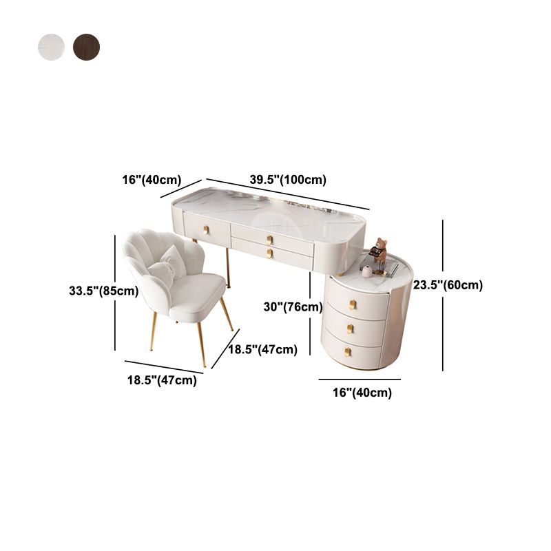 Tavolo da toeletta da toeletta per vanità in legno contemporaneo set di vetro/tavolo da trucco in ardesia