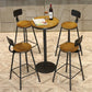 Industrial Black Metal Bar Table Wood 21.6"W Top Indoor Pedestal Bistro Table Clearhalo 'Bar Furniture' 'Bar Tables' 'bar_tables' 'Furniture' 'furniture_bar_tables' 'Kitchen & Dining Furniture' 'kitchen&dining_furn' 'kitchen' 1200x1200_9640010c-edc9-4be9-aca2-67ae478d4f21
