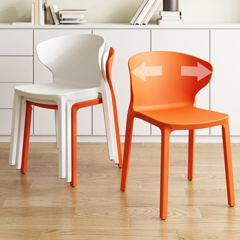 Contemporary Indoor Plastic Wingback Stackable Armless Dining Side Chair Clearhalo 'Dining Chairs' 'Dining Tables & Seating' 'dining_chair' 'furn' 'furn_dining_chair' 'Furniture' 'Kitchen & Dining Furniture' 1200x1200_9640358b-20b9-4489-a293-ad33a750e66b