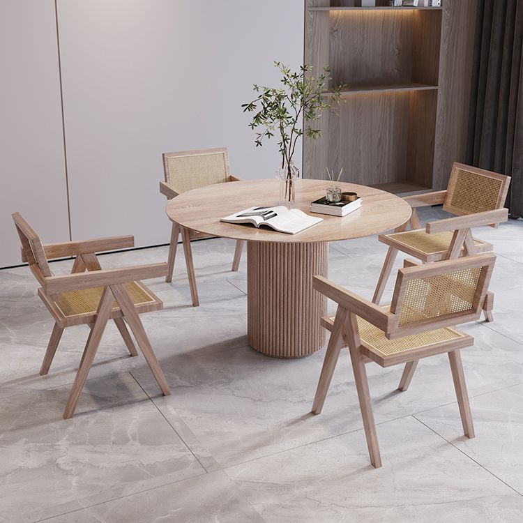 Set di dinette in stile moderno 1/2/3/5 pezzi tavolo da dinette in legno solido rotondo con sedie solide