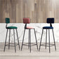 Modern Armless Backrest Counter Stool Iron Balcony Bar Stool with Cushion and Pedal