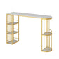 Contemporary Stone Cocktail Bar Table with Storage Living Room Counter Table