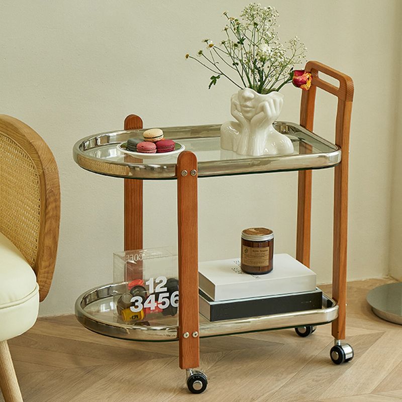 Mesa de vidrio geométrico contemporánea de la mesa de vidrio de vidrio con estante