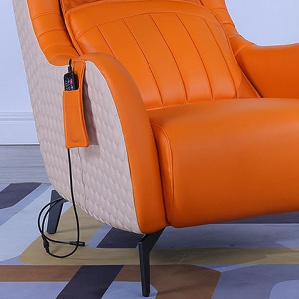 Contemporary Indoor Faux Leather Recliner Chair with Metal Legs Clearhalo 'Chairs & Seating' 'furn' 'furn_recliners' 'Furniture' 'Living Room Furniture' 'Recliners' 1200x1200_9642309f-e66e-42a4-9e6f-887d152bd191