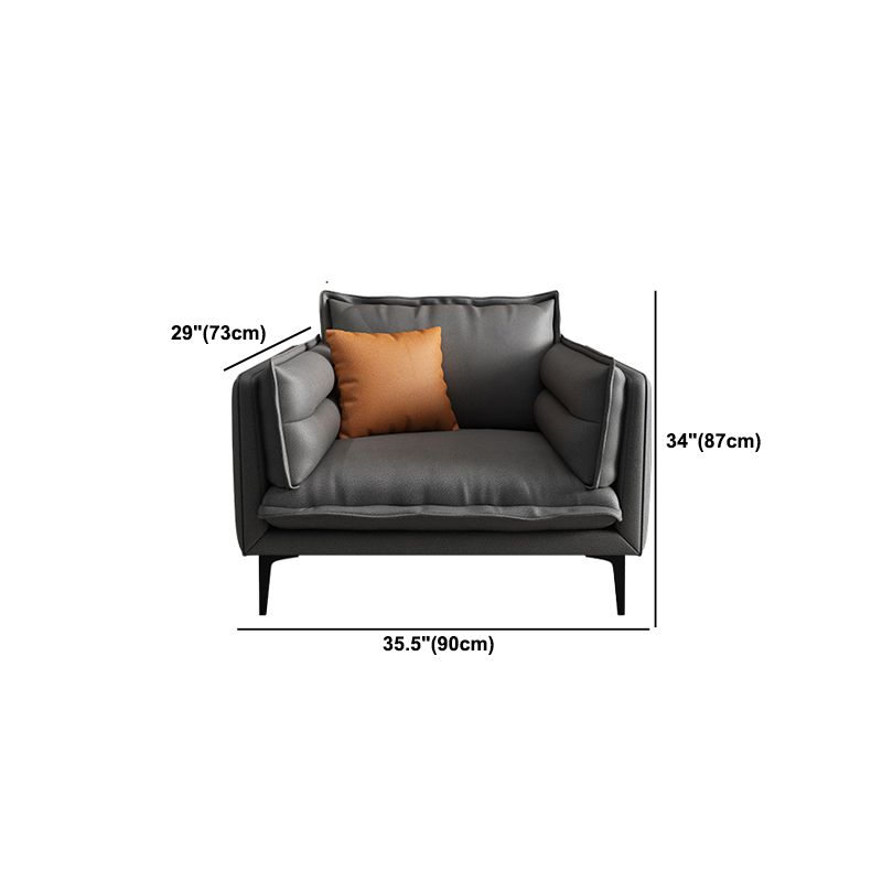 Standard Contemporary Square Arm Stain Resistant Settee Couch with Pillows Clearhalo 'furn' 'furn_sofas' 'Furniture' 'Living Room Furniture' 'Sofa' 'sofas' 1200x1200_964244a3-9c6c-4408-aaa0-918f1320fdd7