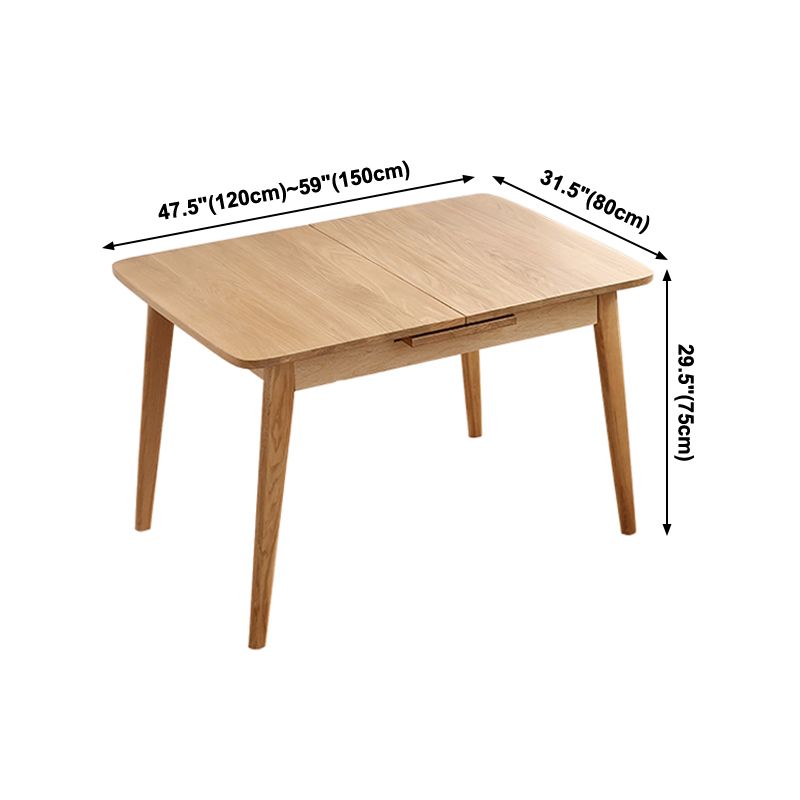 Extendable Rectangle Dining Table for Restaurant Modern Oak Wood Table with 4 Legs Clearhalo ' dining_table' 'Dining Tables & Seating' 'Dining Tables' 'furn' 'furn_dining_table' 'Furniture' 'furniture_dining_table' 'Kitchen & Dining Furniture' 'kitchen&dining_furn' 'kitchen' 'kitchen_dining_table' 1200x1200_96426a04-b43b-4592-aa83-ce844473a080