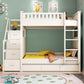 Wood Mattress Included Bunk Bed Solid Color Rectangular Bunk Bed